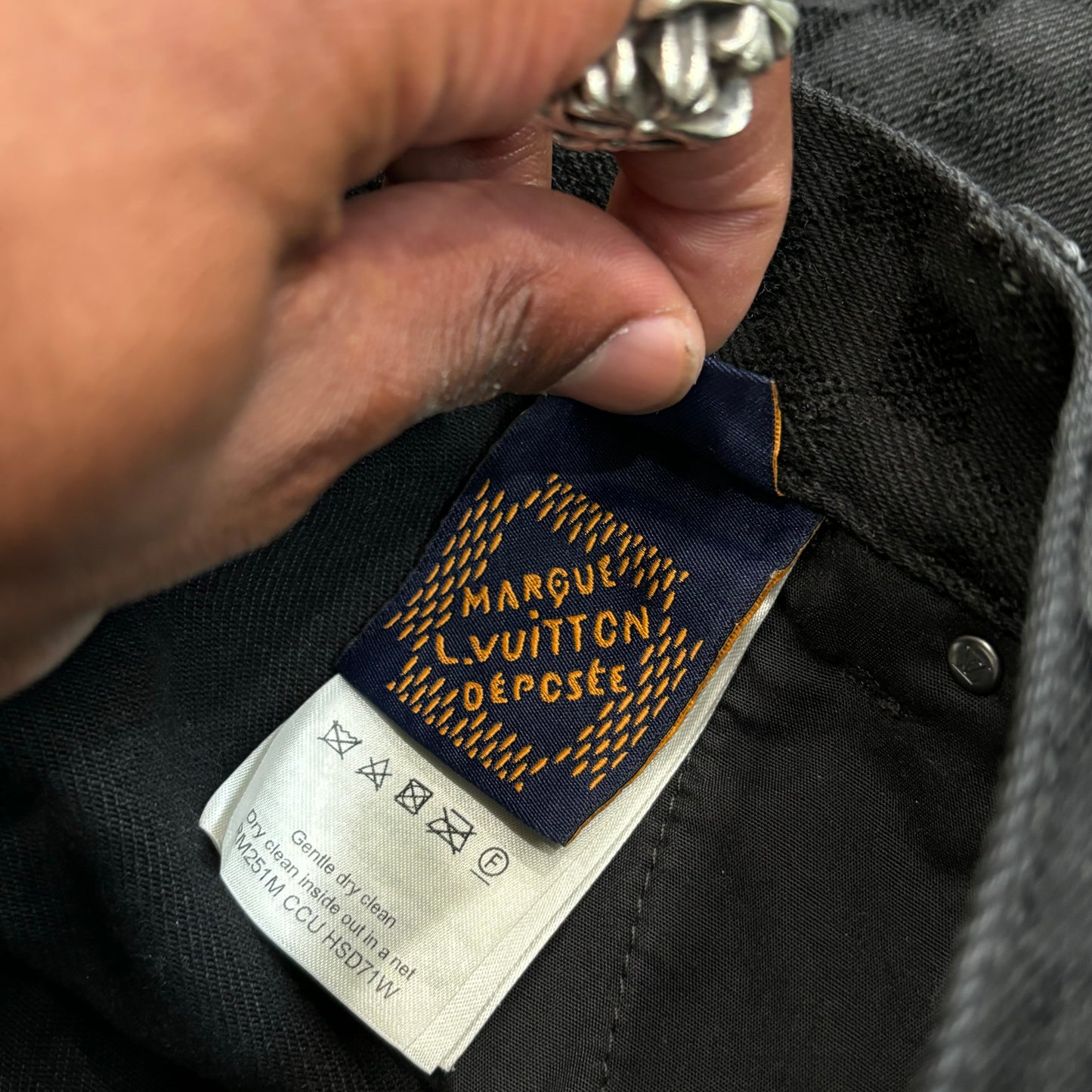 Louis Vuitton Damier Black Wide Leg Denim
