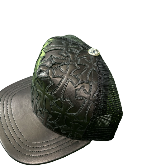 Chrome Hearts Leather Cemetery Cross Hat