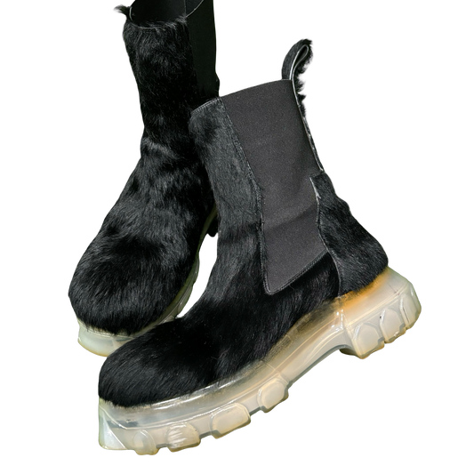 Rick Owens Pony Hair Tractor Boots