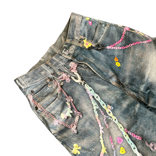 Acne Studios Trompe l’oeil Denim Shorts