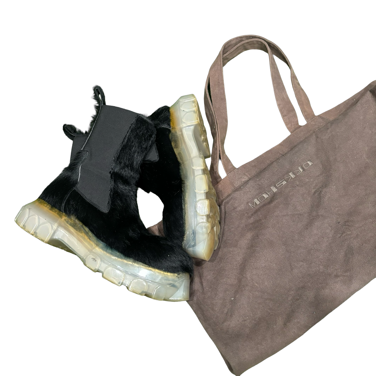 Rick Owens Pony Hair Tractor Boots