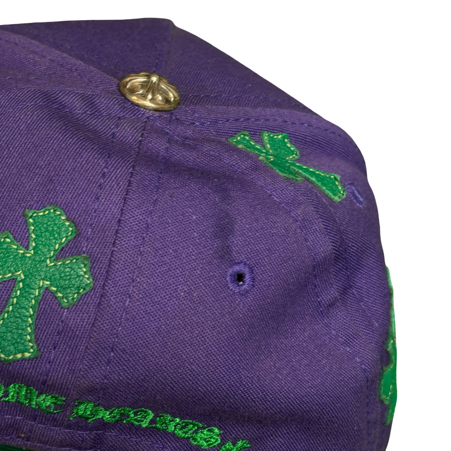 Chrome Hearts Purple Leather Cross Hat