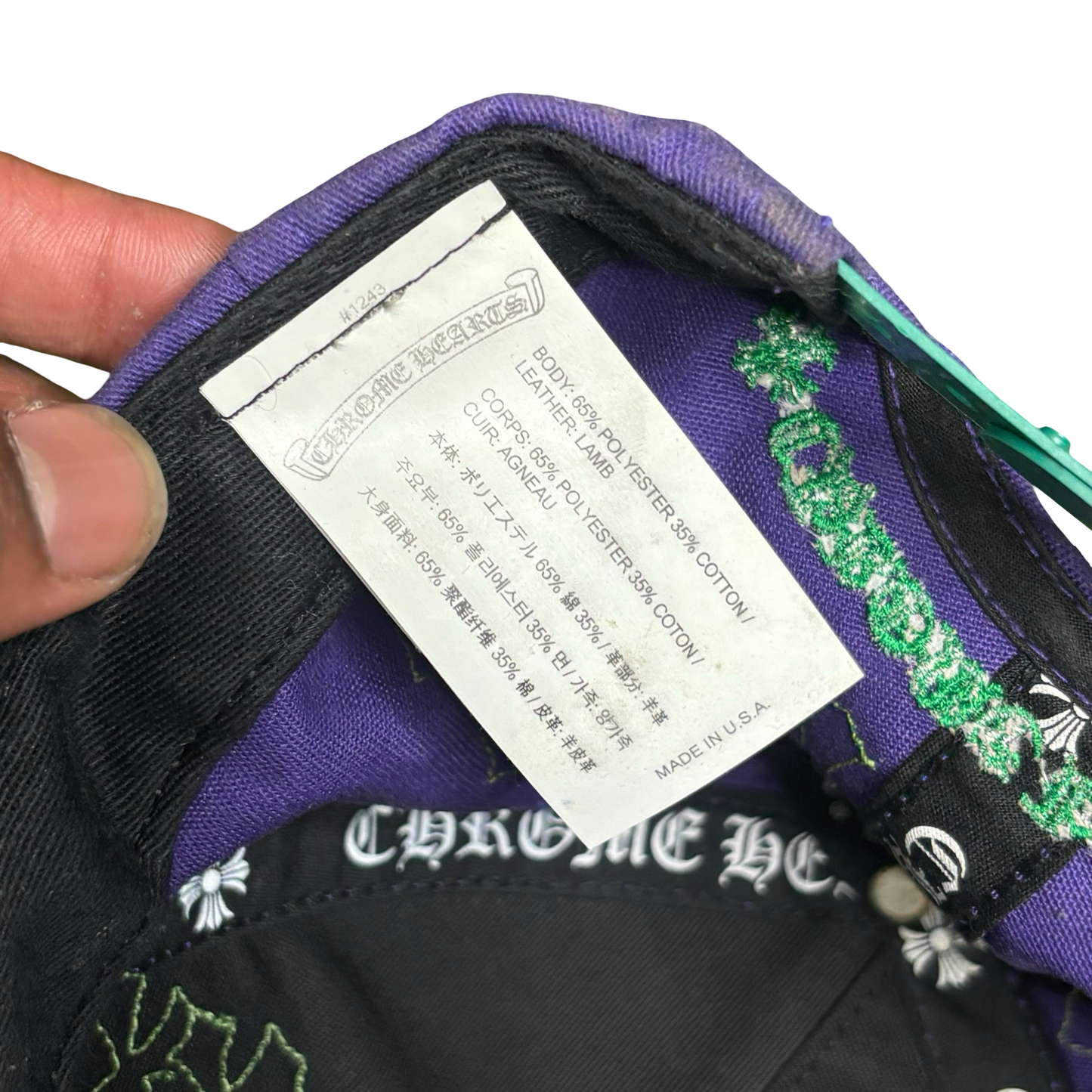 Chrome Hearts Purple Leather Cross Hat