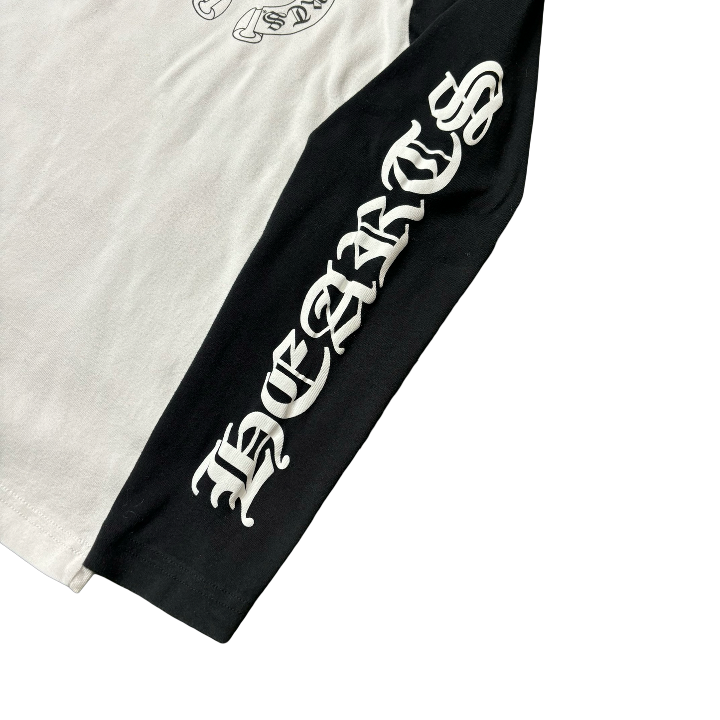 Chrome Hearts White/Black Horseshoe Logo Baseball Shirt