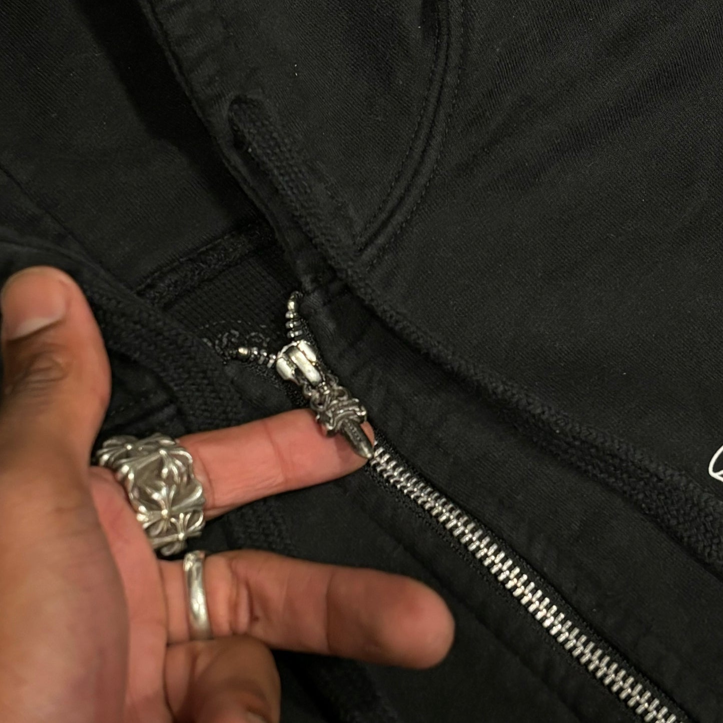 Chrome Hearts Vintage Thermal Zip-Up Hoodie
