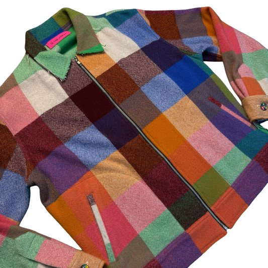 The Elder Statesman Patchwork Plaid Zip Jacket