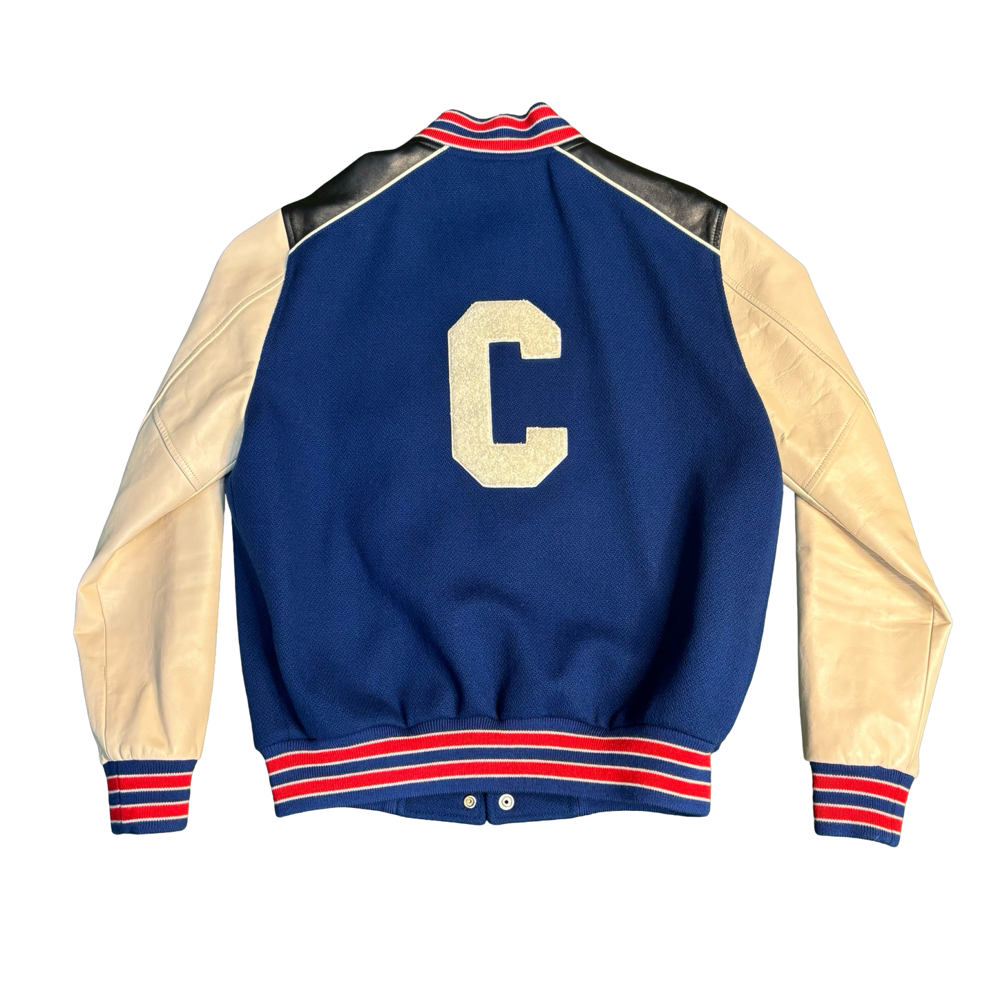 Celine Cobalt Blue Wool Teddy Varsity Jacket