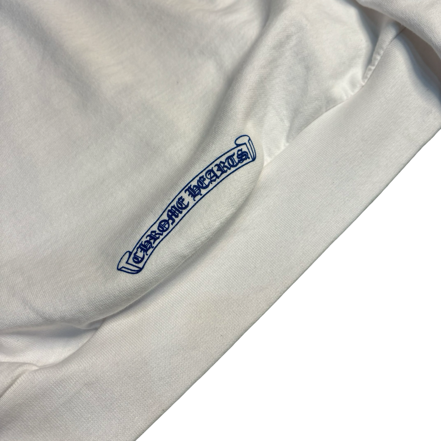 Chrome Hearts White Vertical Logo Zip-Up Hoodie