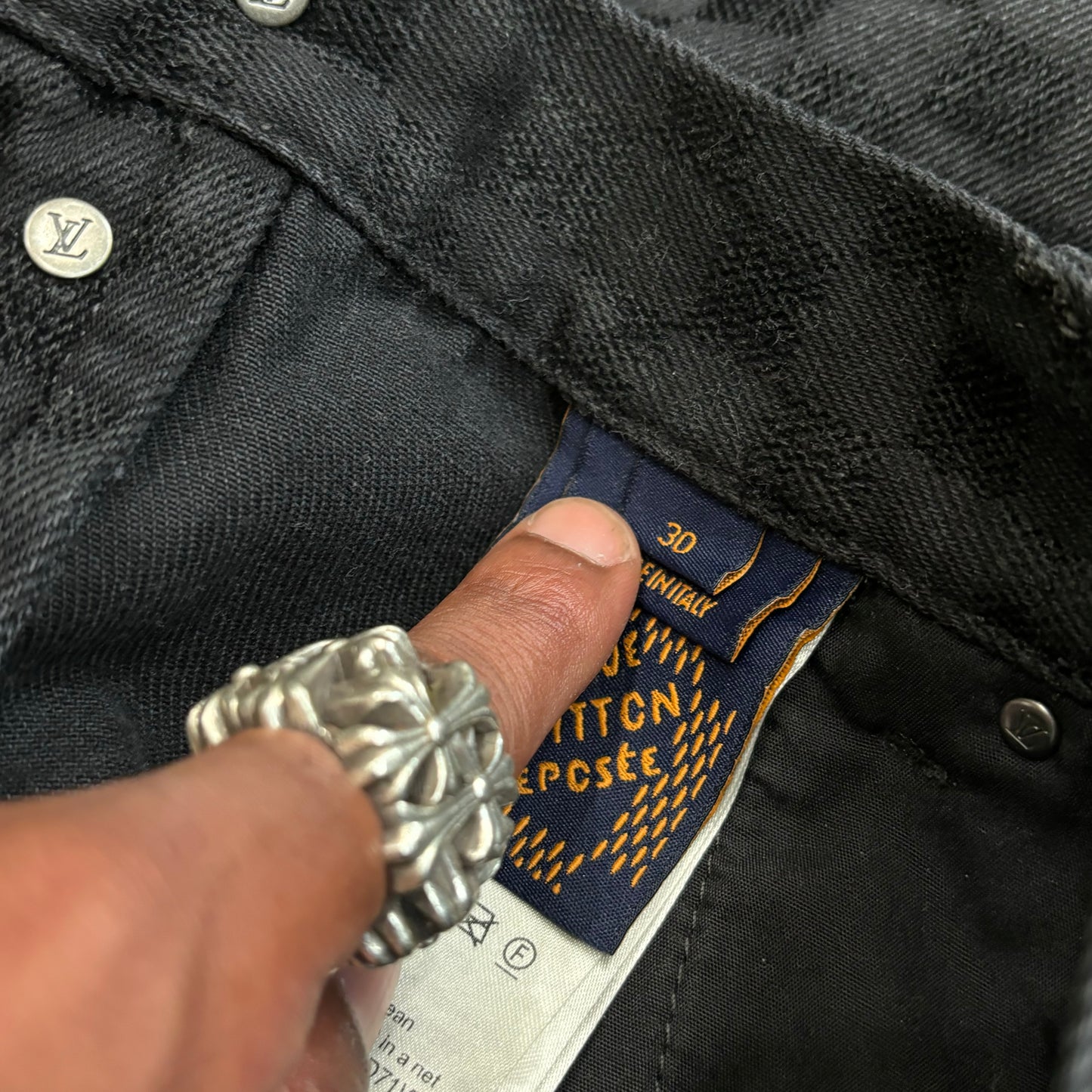 Louis Vuitton Damier Black Wide Leg Denim
