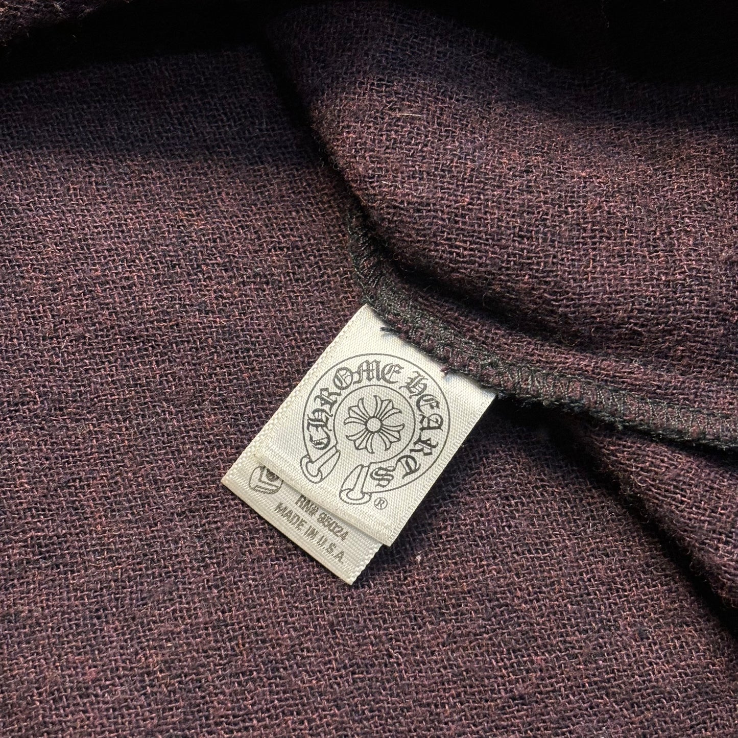 Chrome Hearts Wool Leather Cross Patch Flannel