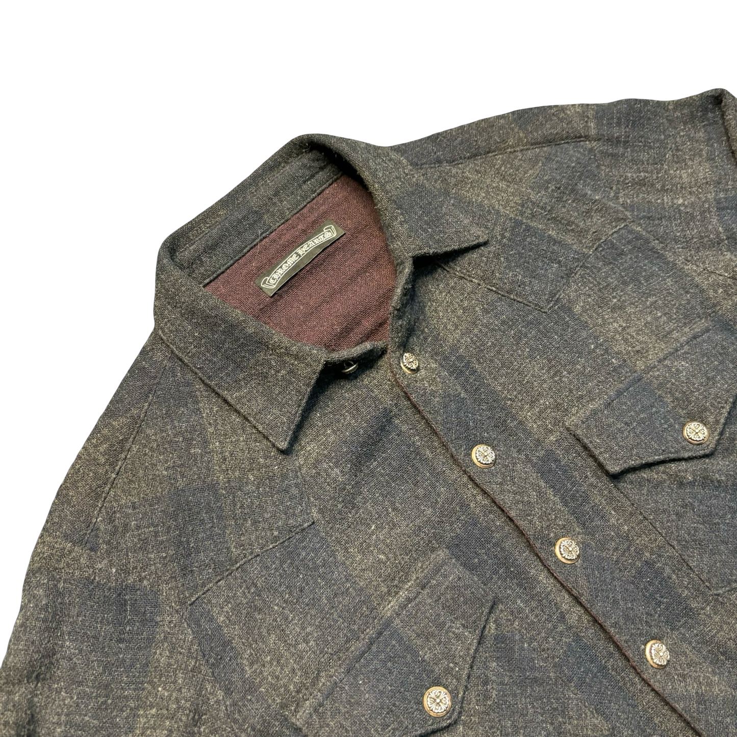 Chrome Hearts Wool Leather Cross Patch Flannel
