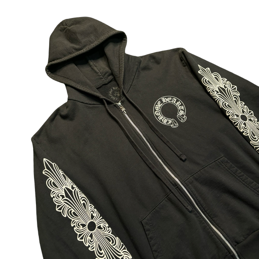 Chrome Hearts Floral Zip-Up Hoodie