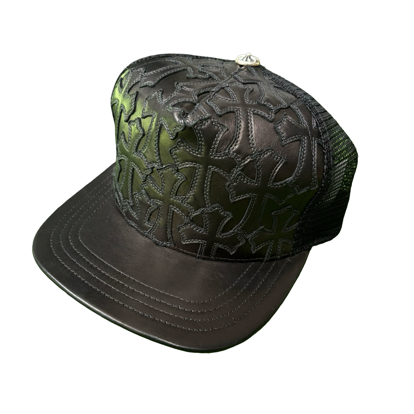 Chrome Hearts Leather Cemetery Cross Hat