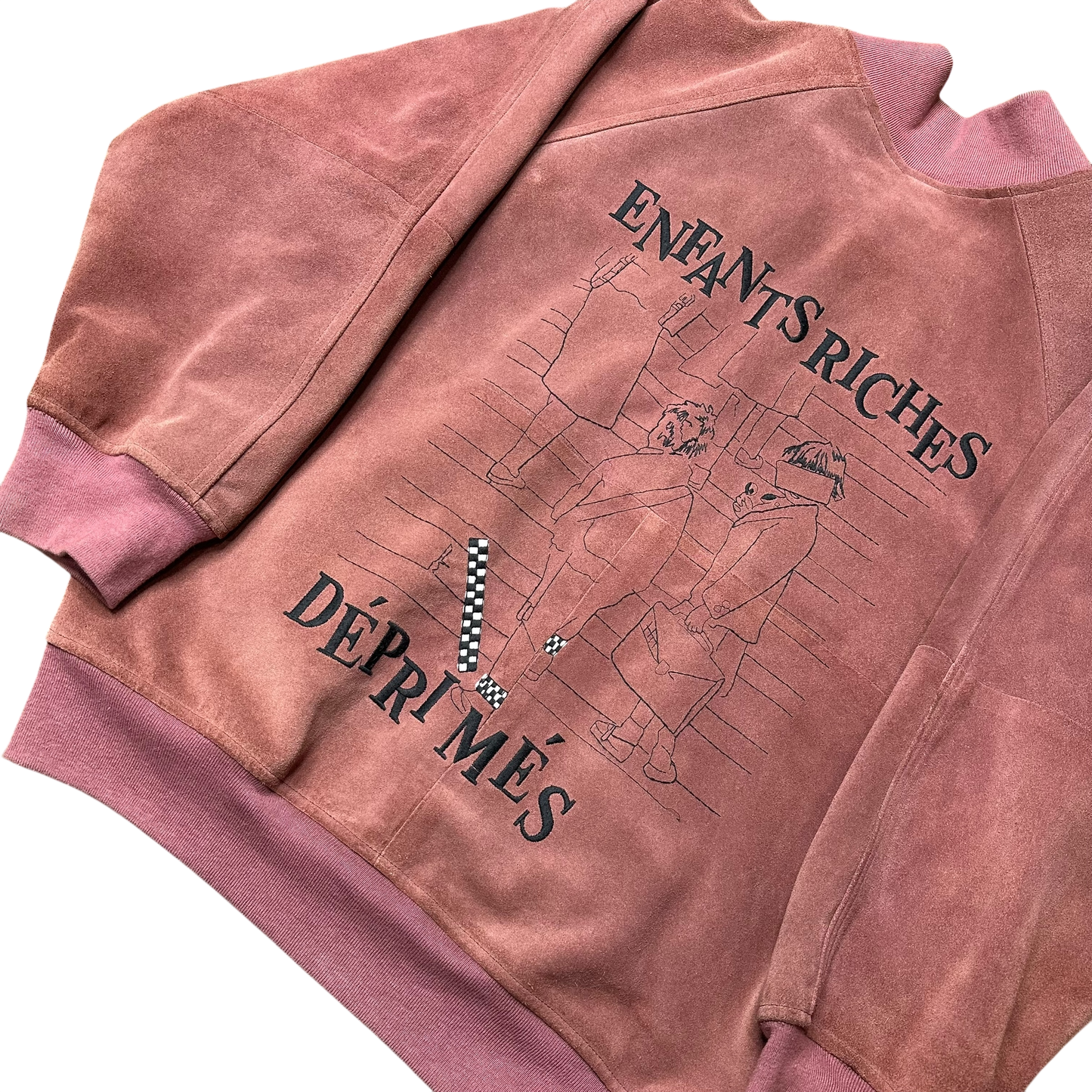 Enfants Riches Deprimes Suede Embroidered Bomber Jacket