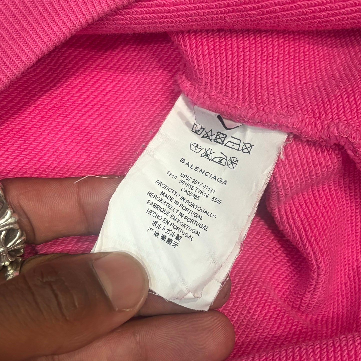 Balenciaga New York Pink Airbrushed Hoodie