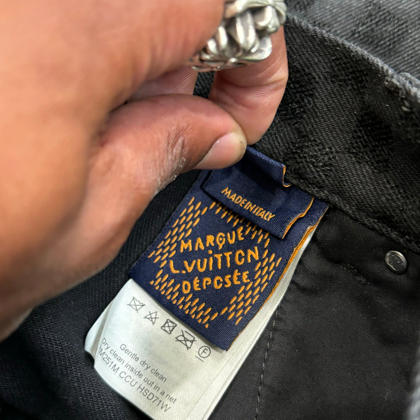 Louis Vuitton Damier Black Wide Leg Denim