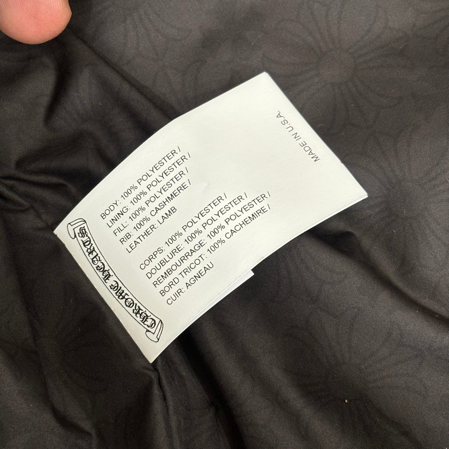 Chrome Hearts Quilted Cemetery Cross Spine Vest