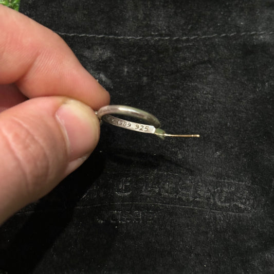 Chrome Hearts Silver Hoop Cross Earring