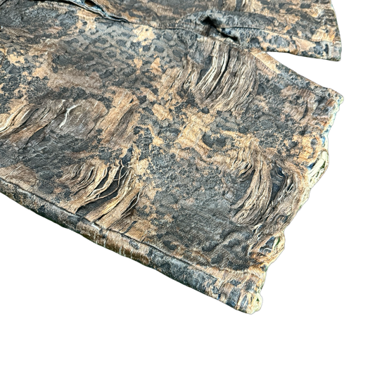 Acne Studios Distressed Waxed Denim Shorts