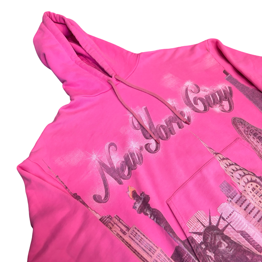 Balenciaga New York Pink Airbrushed Hoodie