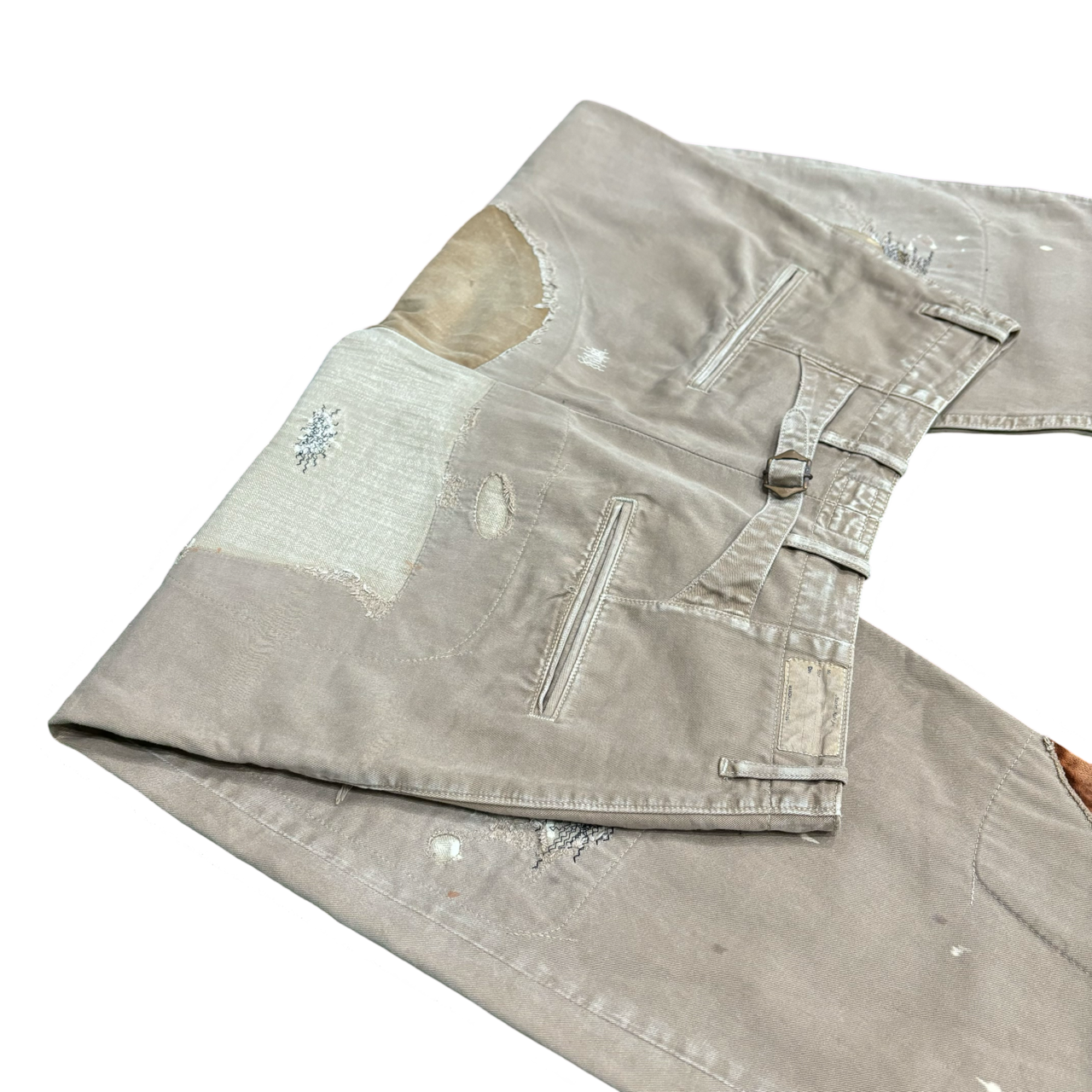 Kapital Baggy Distressed Smiley Face Pants