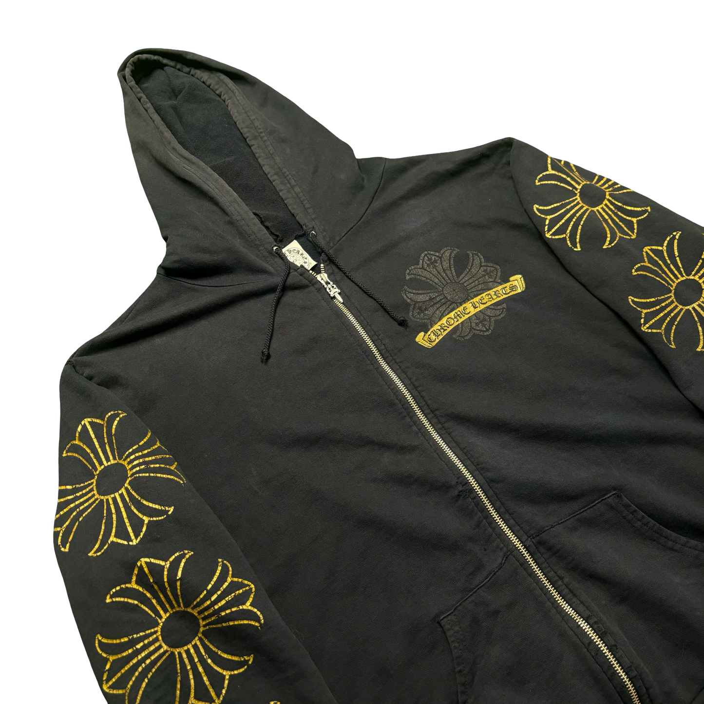 Chrome Hearts Gold Scroll Logo Hoodie