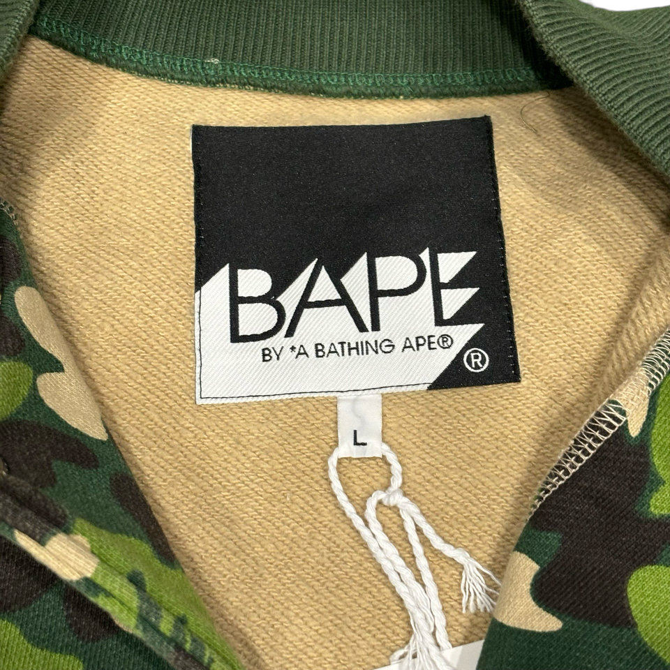 Bape Green Camo Letterman Jacket