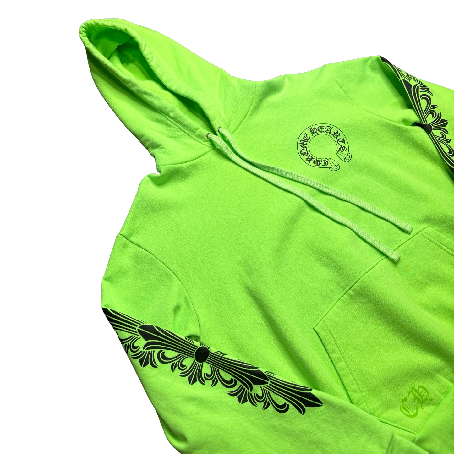 Chrome Hearts Neon Green Floral Hoodie