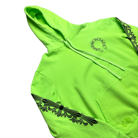 Chrome Hearts Neon Green Floral Hoodie