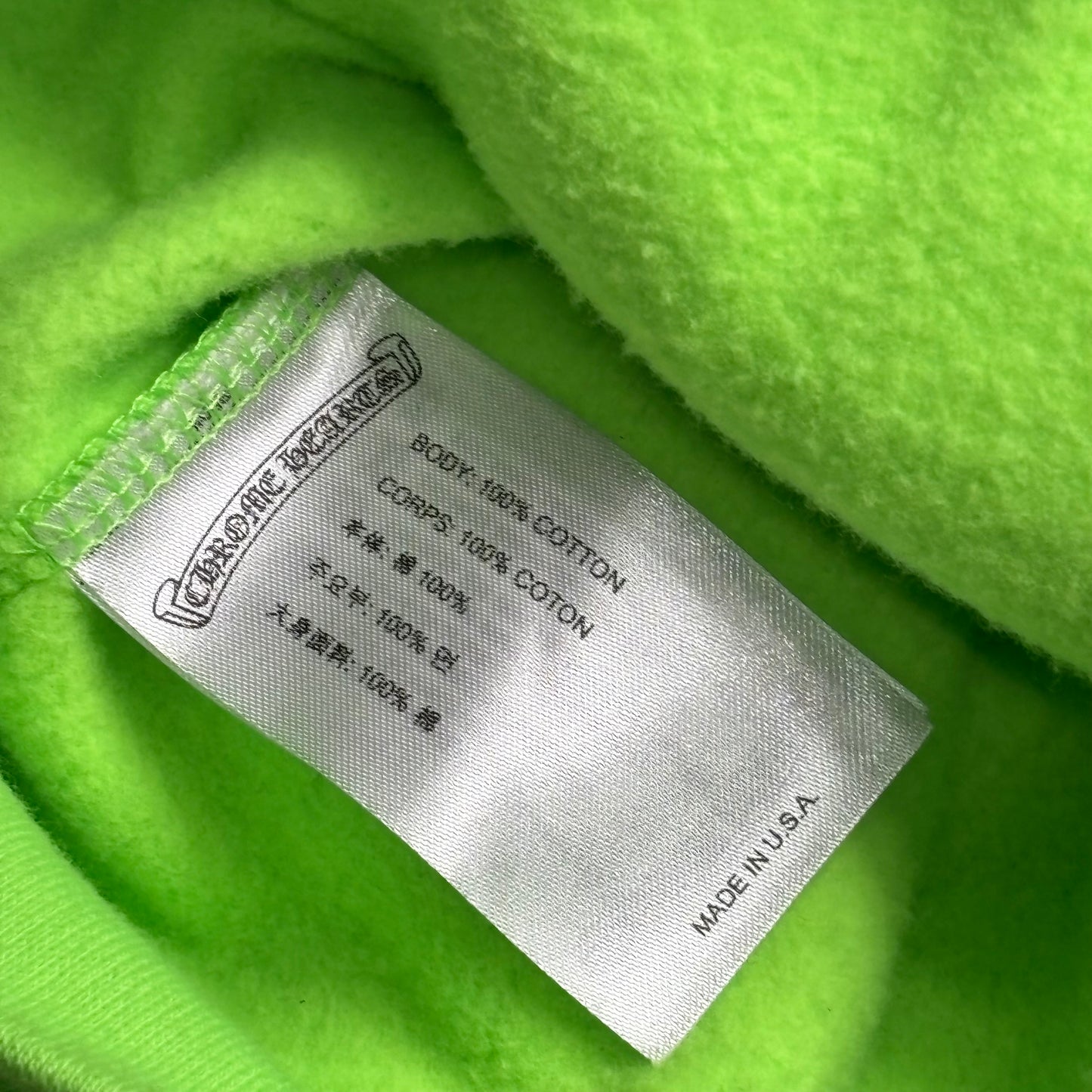 Chrome Hearts Neon Green Floral Hoodie