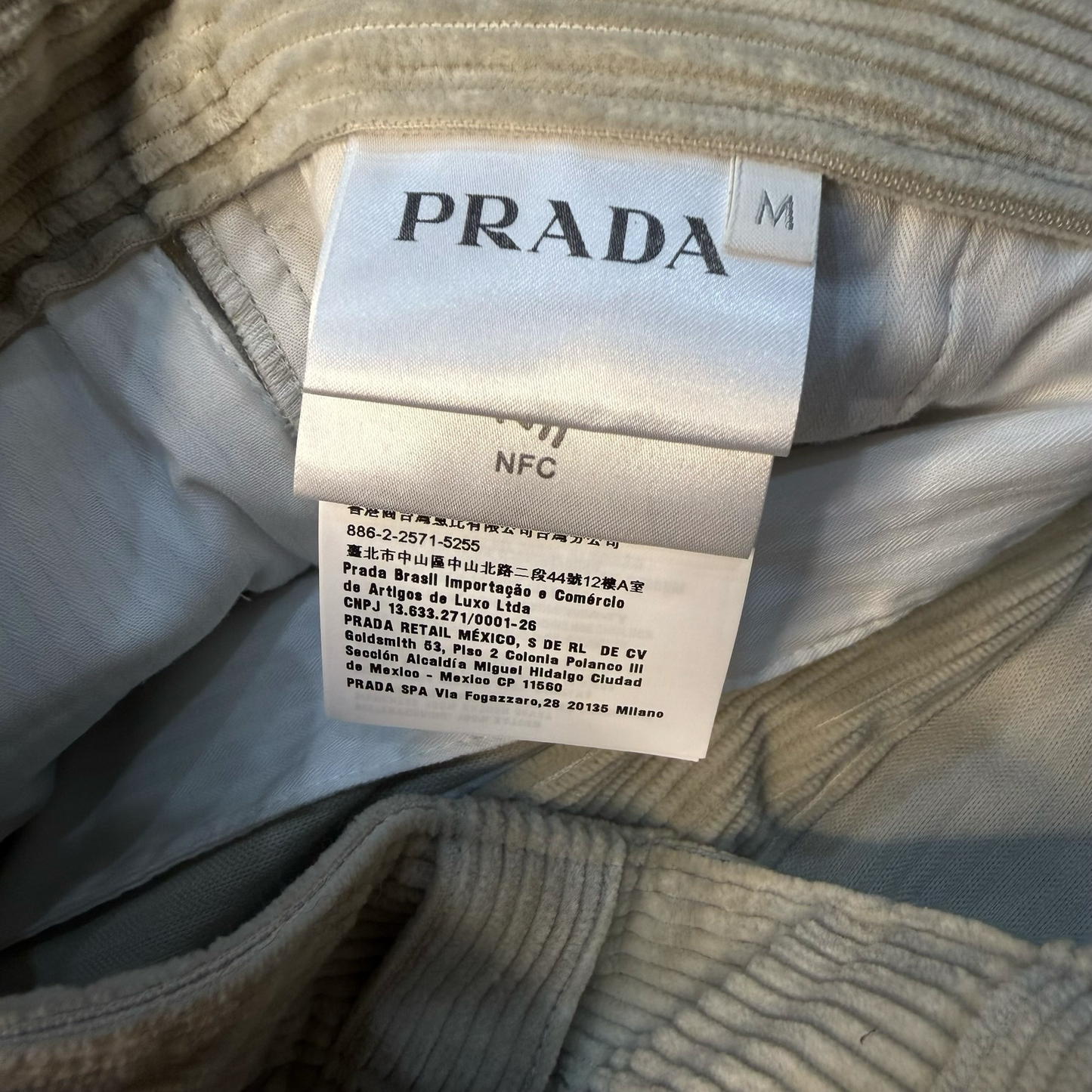 Prada Corduroy Cargo Pants