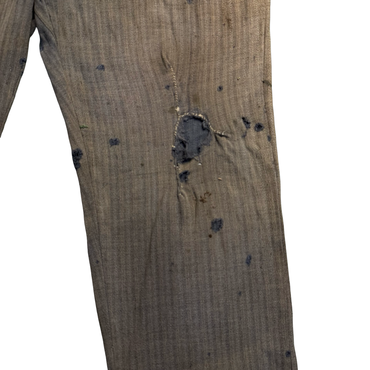 Vintage Distressed Herringbone Trousers