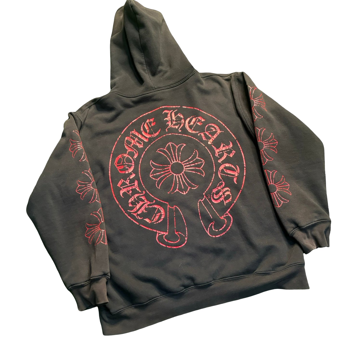Chrome Hearts Red Scroll Logo Thermal Hoodie
