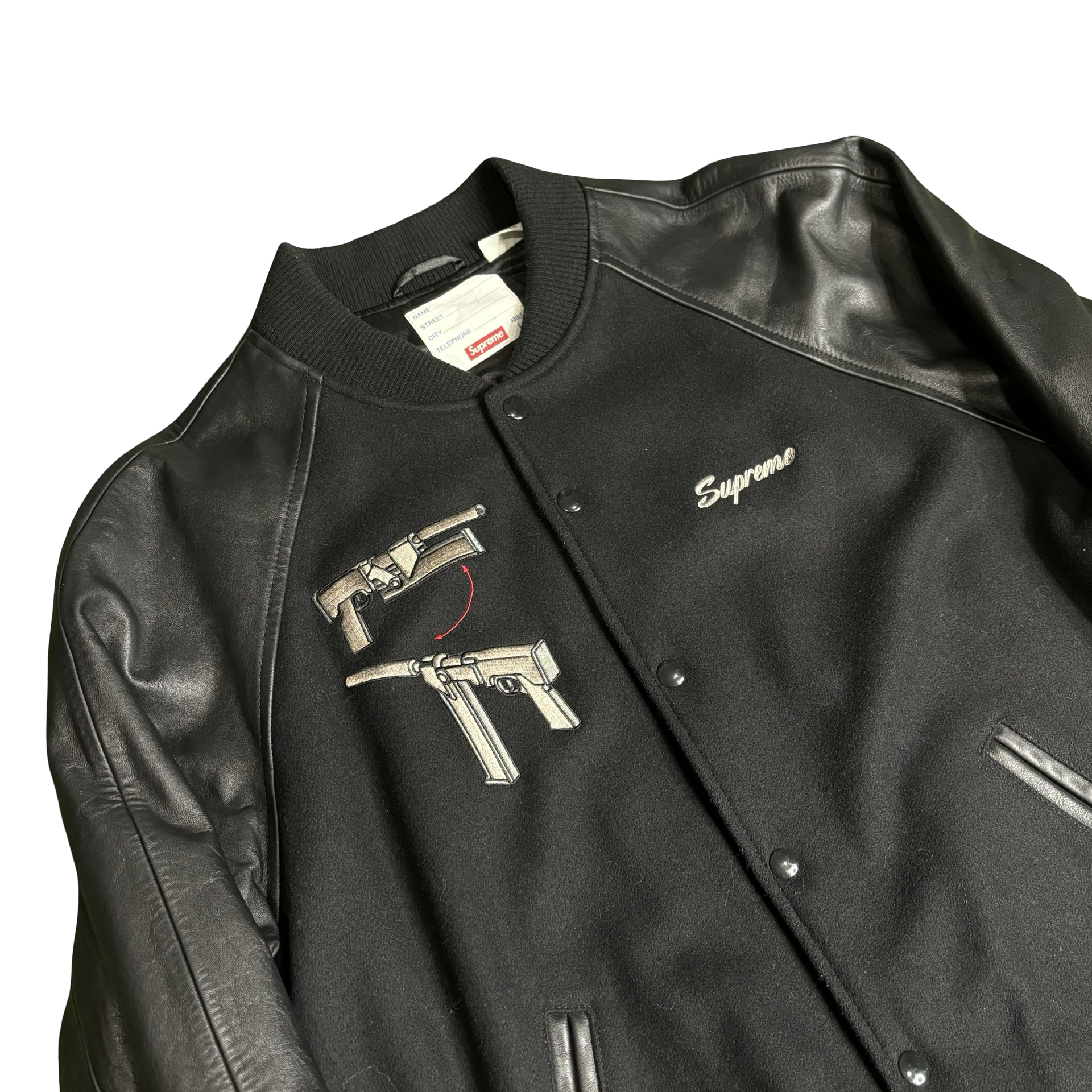 Supreme Aeon Flux Varsity Jacket Black Men's - SS22 - US Supreme Aeon Flux Varsity Jacket Black Men's - SS22 - US