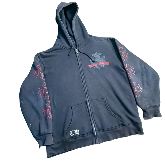 Chrome Hearts Red Scroll Logo Thermal Hoodie