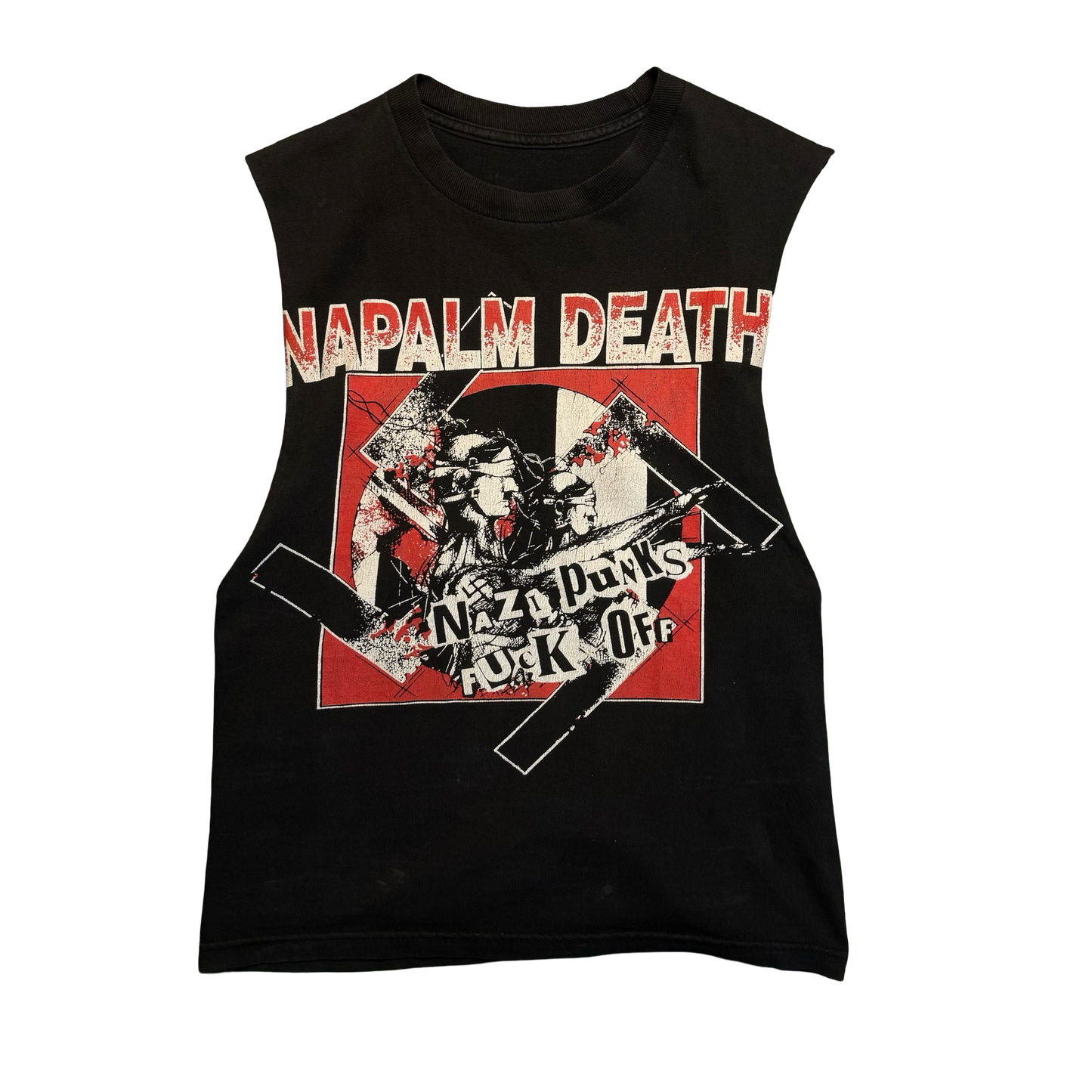 Vintage Napalm Death Nazi Punks F*ck Off Cutoff