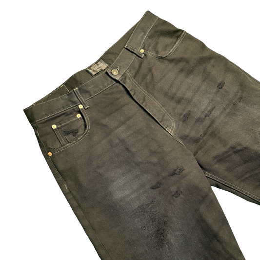 Balenciaga Black Baggy Distressed Denim