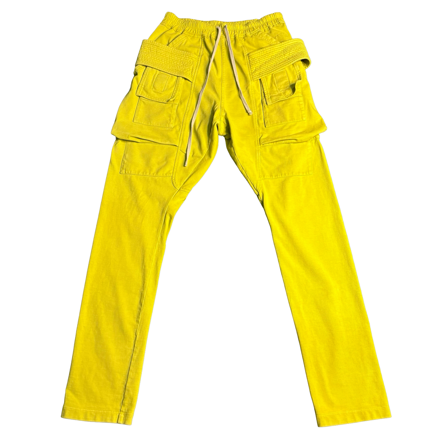 Rick Owens Yellow Creatch Cargo Sweatpants