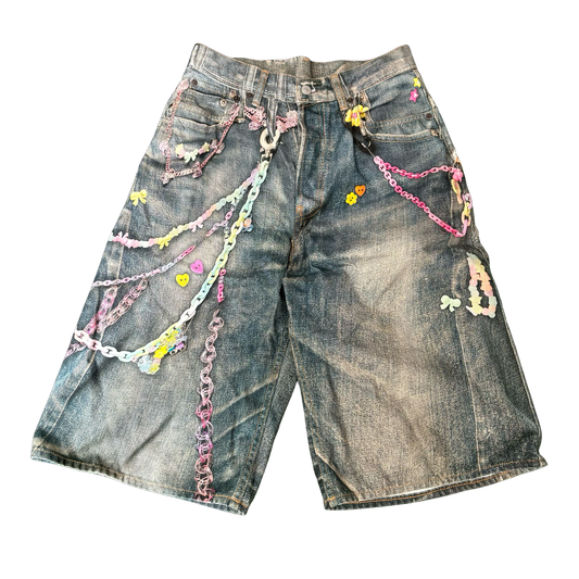 Acne Studios Trompe l’oeil Denim Shorts