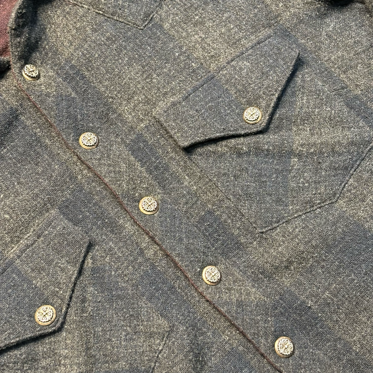 Chrome Hearts Wool Leather Cross Patch Flannel