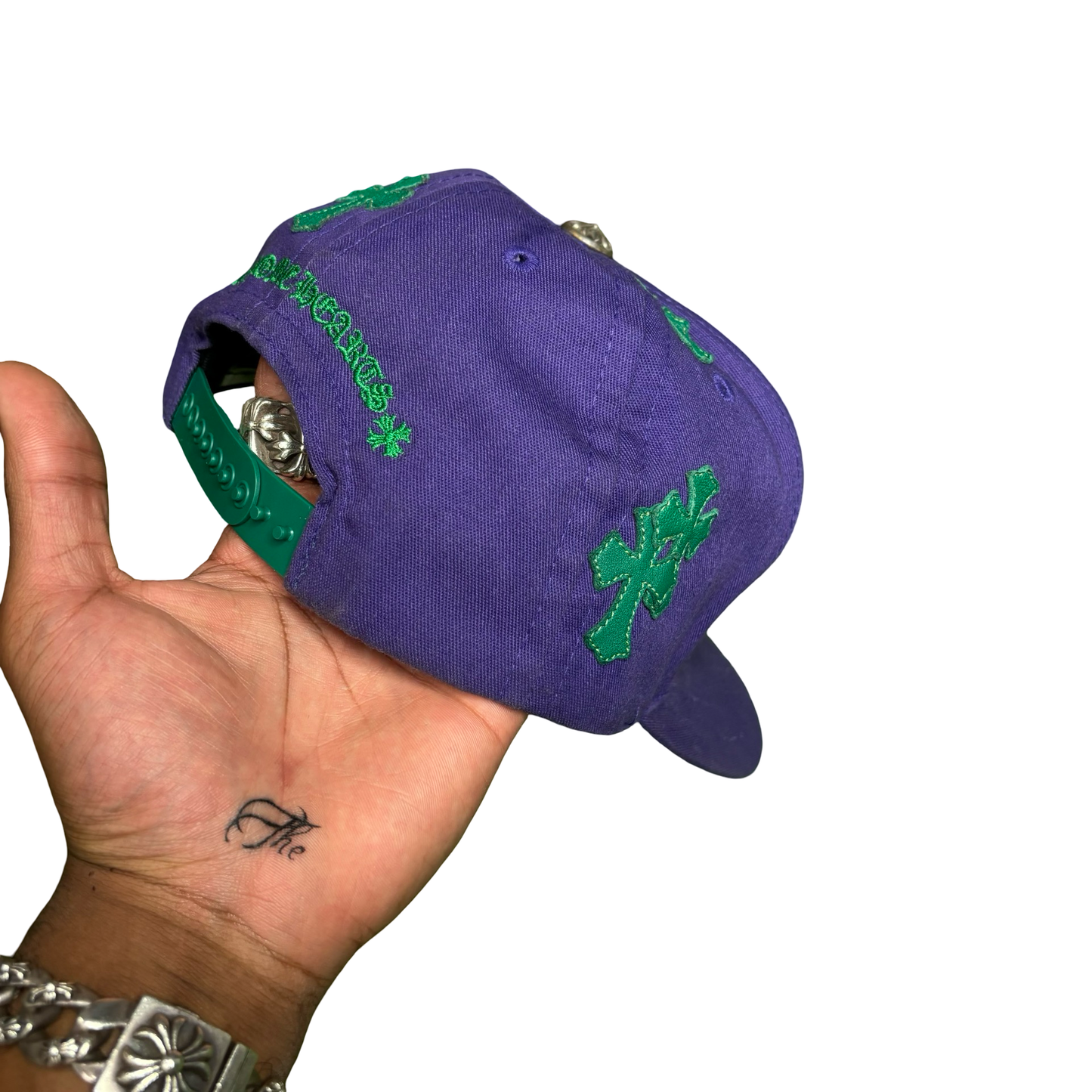 Chrome Hearts Purple Leather Cross Hat