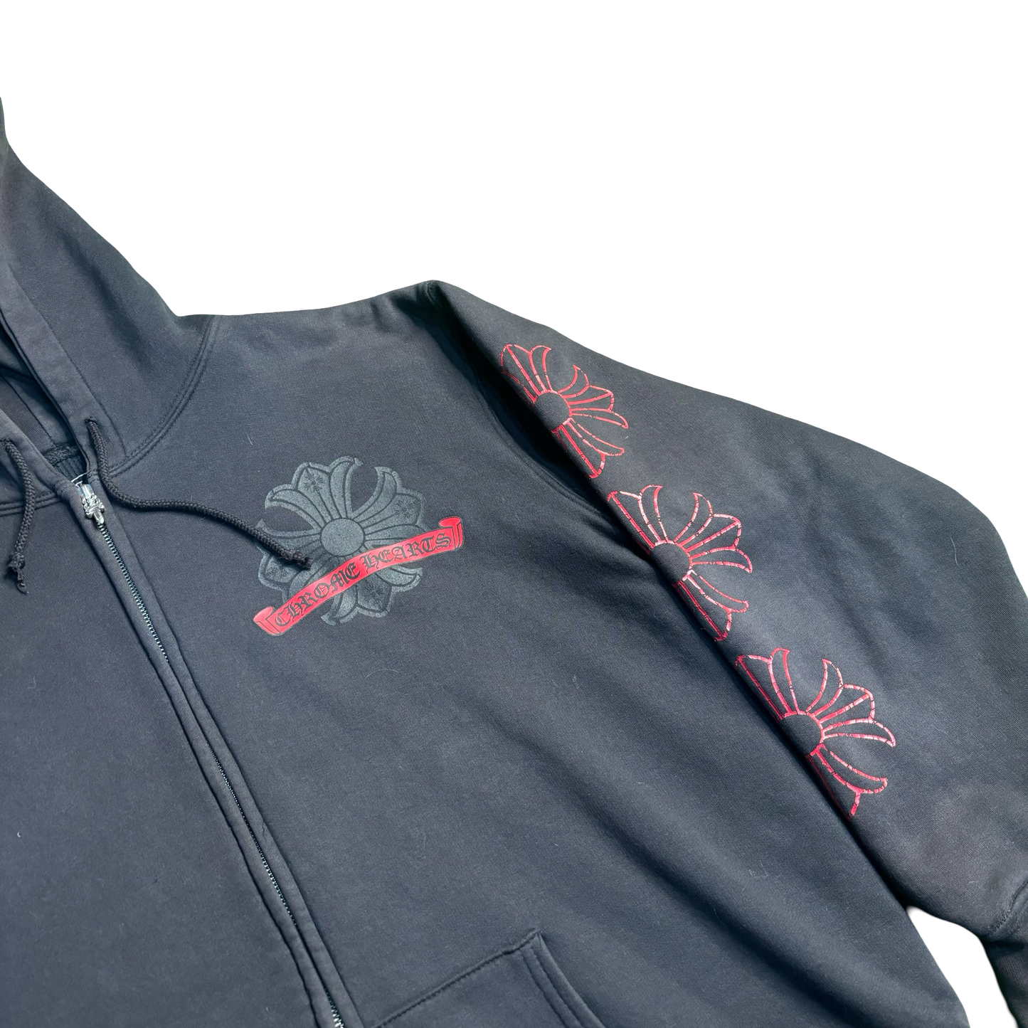 Chrome Hearts Red Scroll Logo Thermal Hoodie