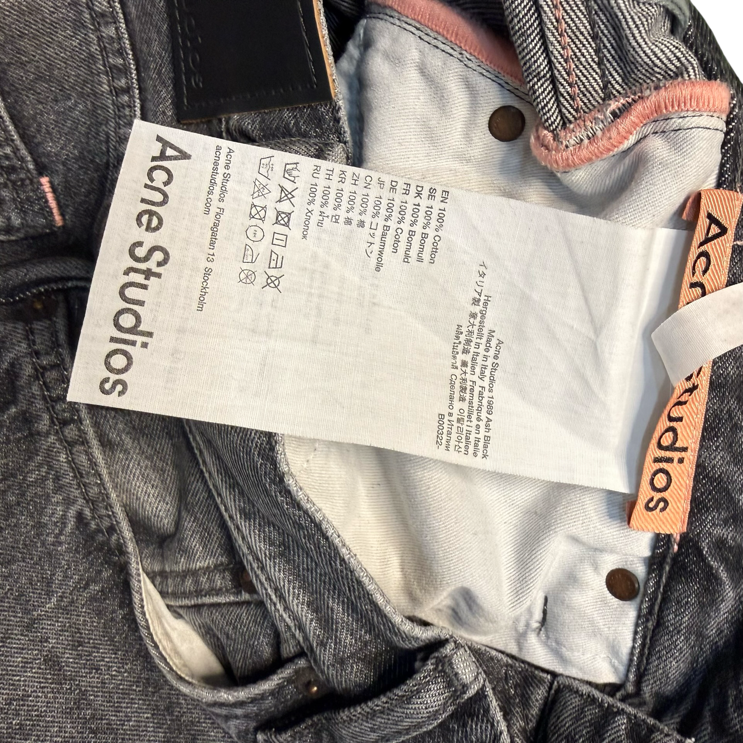 Acne Studios 1989 Ash Black Jeans