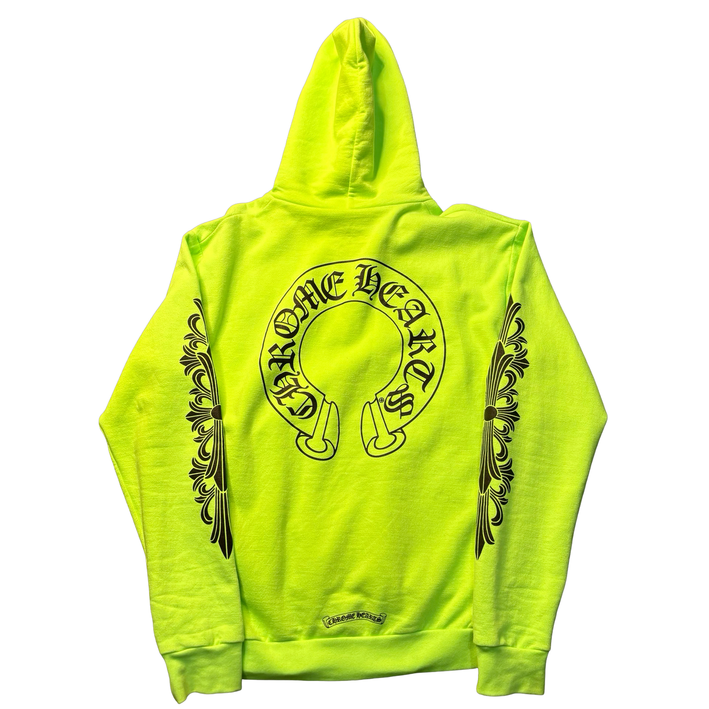 Chrome Hearts Neon Green Floral Hoodie
