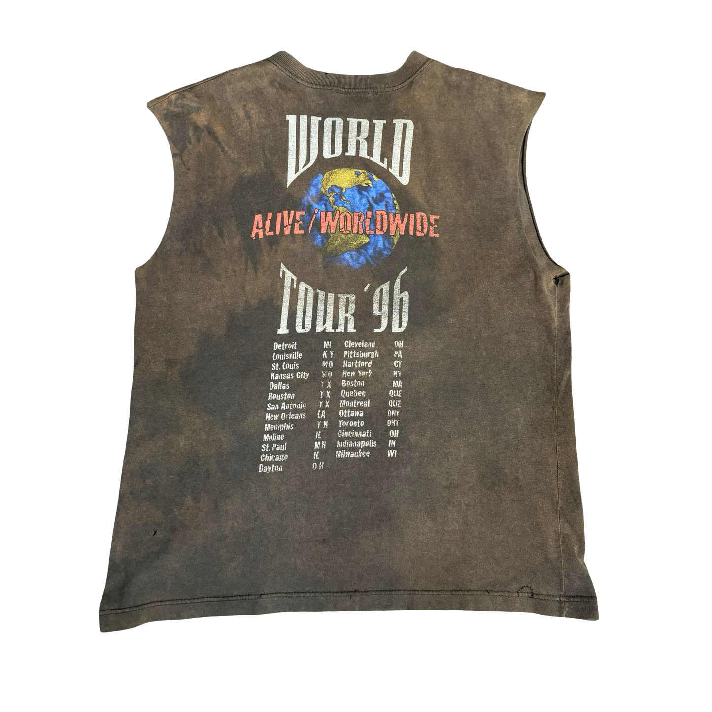 Vintage 1996 KISS World Tour Cut Off Shirt