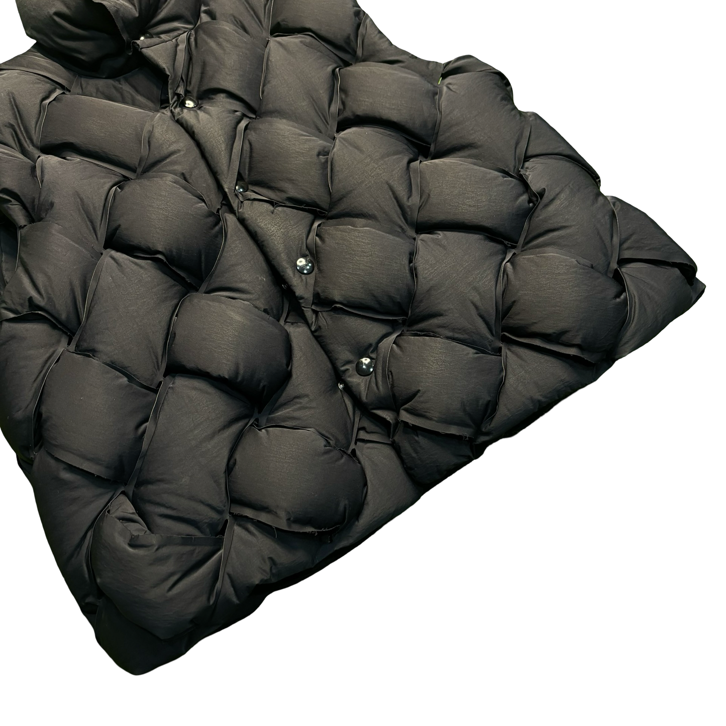 Bottega Vennetta Black Woven Puffer Vest