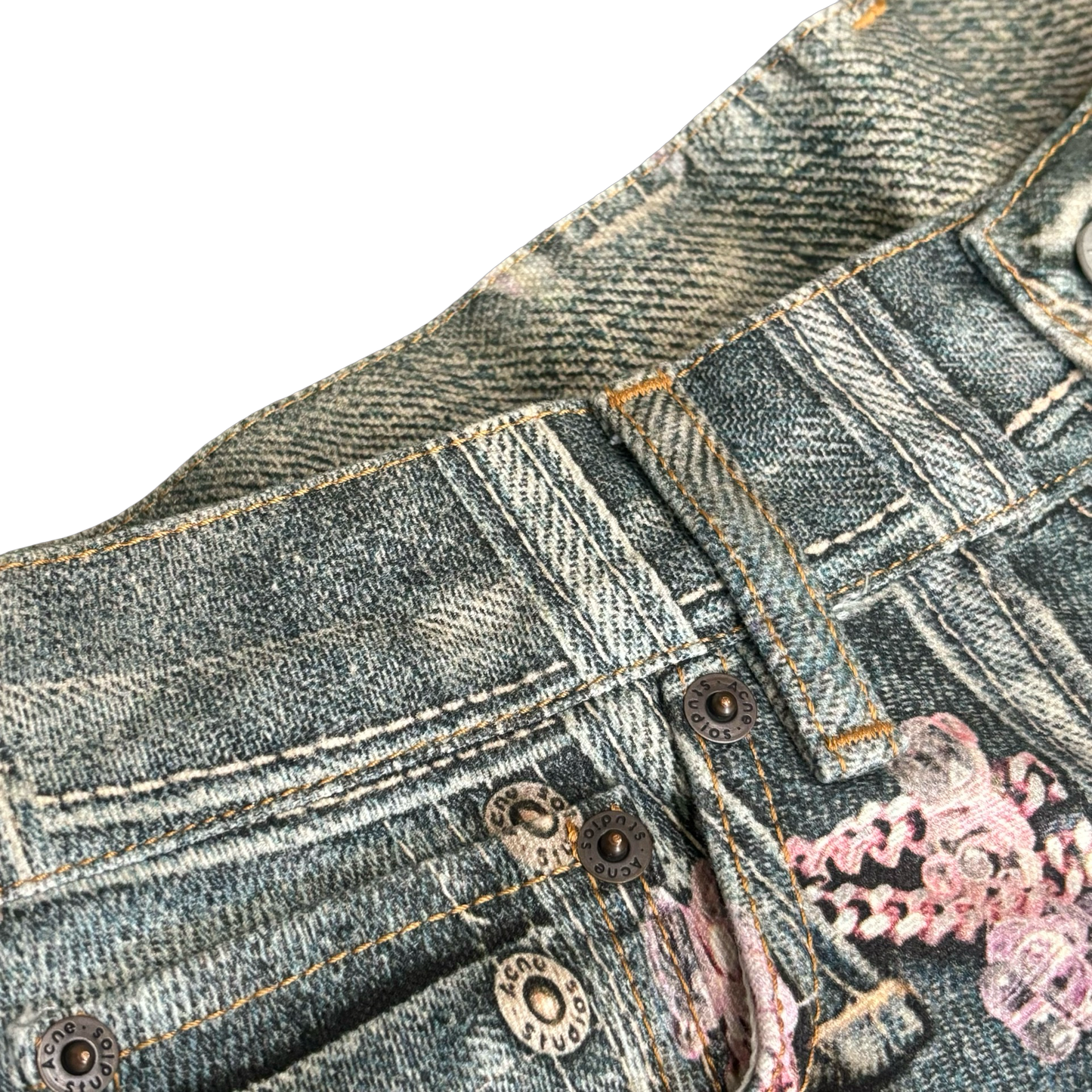 Acne Studios Trompe l’oeil Denim Shorts