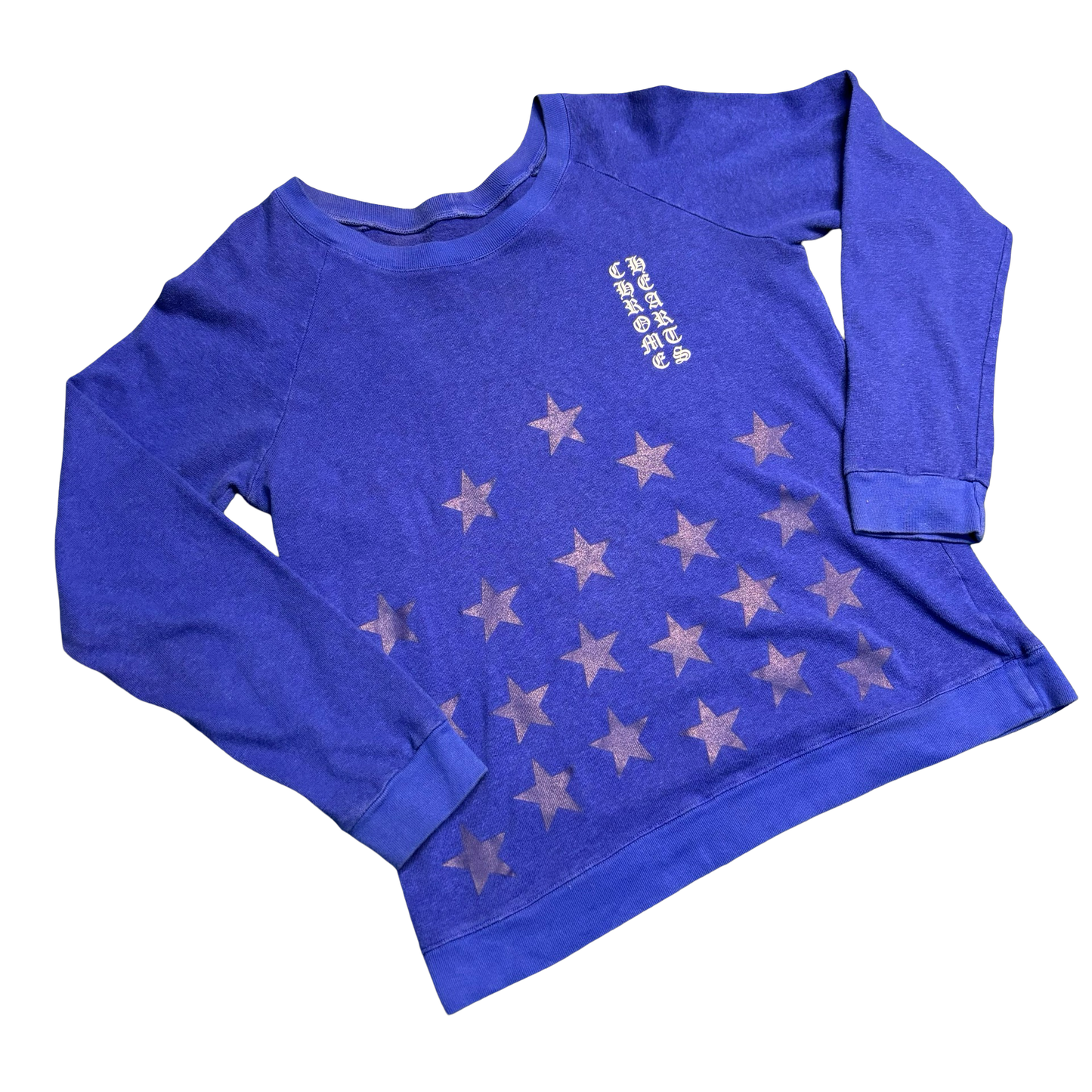 Chrome Hears Blue Vertical Logo Crewneck