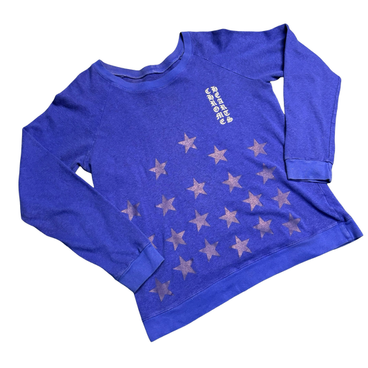 Chrome Hears Blue Vertical Logo Crewneck