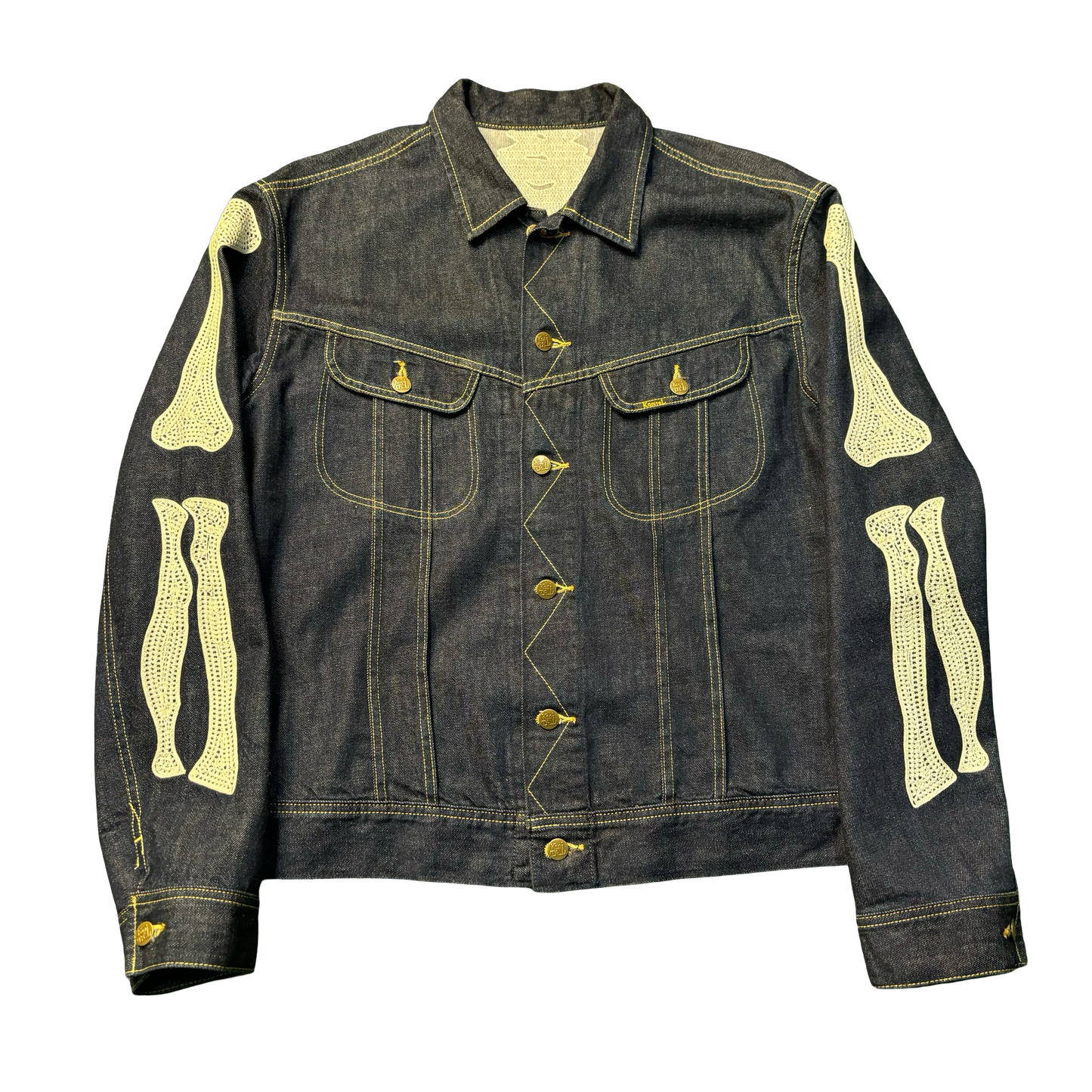 Kapital Indigo Embroidered Bone Denim Jacket